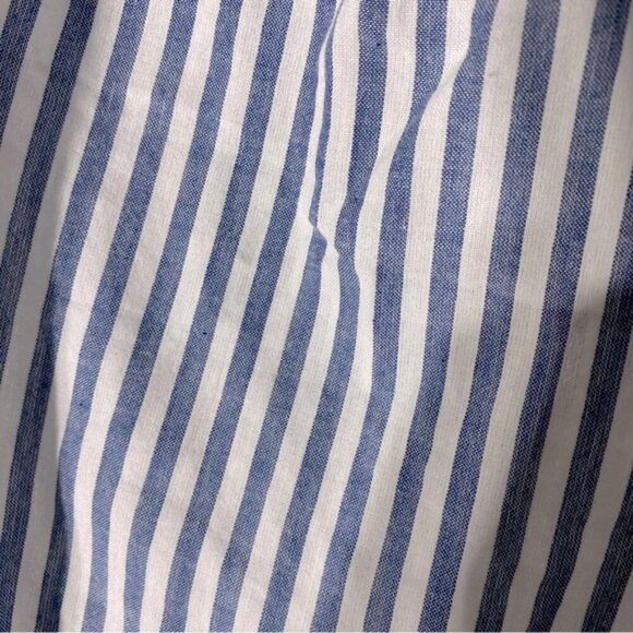 Guess Blue White Striped Off Shoulder Eyelet Trim Top M - Picture 6 of 13